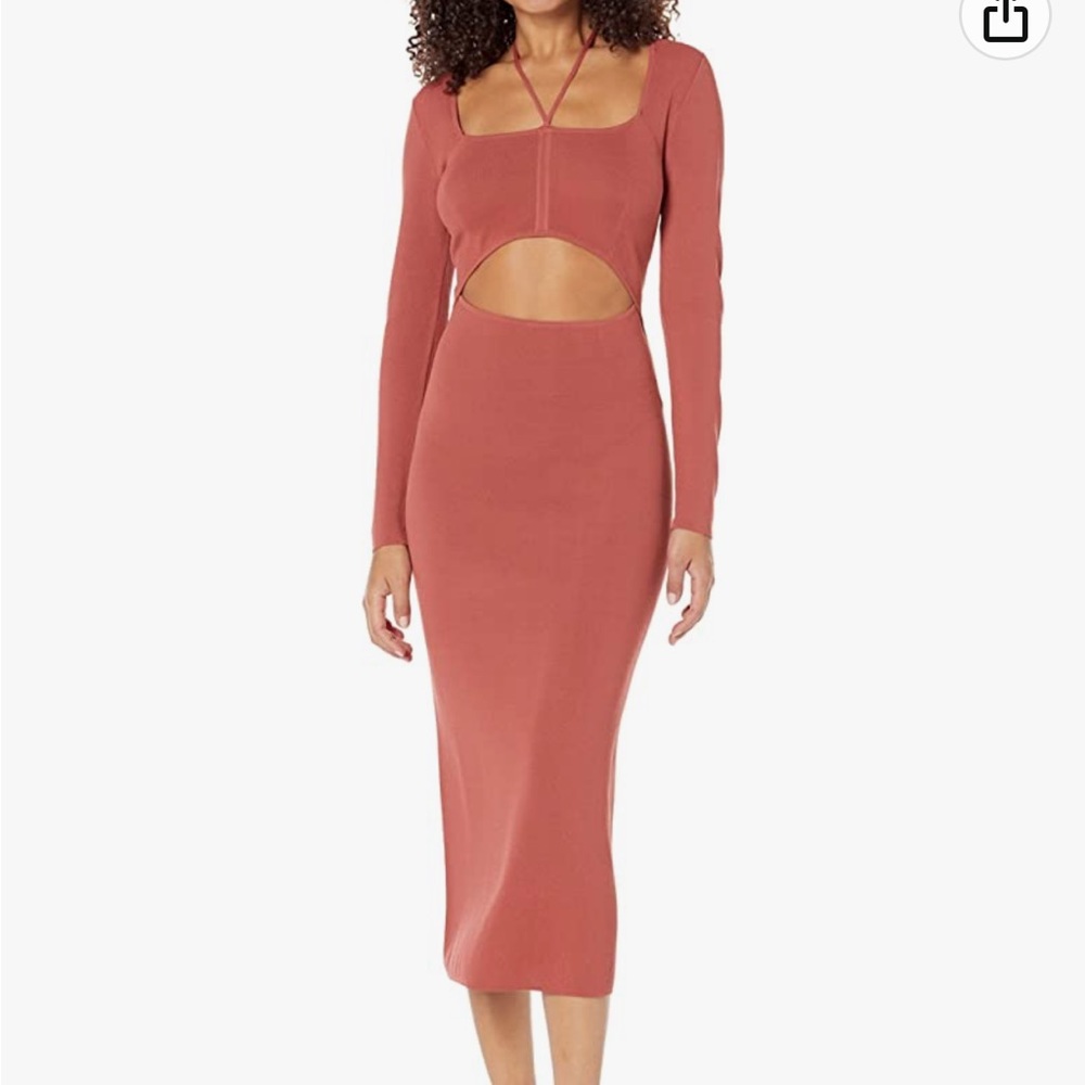 Body con dress with cutout